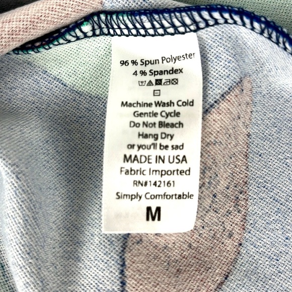 NWT LuLaRoe Cassie Pencil Skirt Daisy Flowers 70's Size Medium Blue Green - Picture 4 of 9